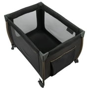 Monbebe Play Yard – Full-Size Rocking Bassinet, Removable Changer & Toy Bar – Castle Point