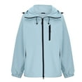 thumbnail image 4 of Wiyuqeen Women's Waterproof Raincoats with Hood Full Zip Long Sleeve Windbreaker Rain Jackets Solid Liightweight Fall Jacket with Zipper Pocket, 4 of 6
