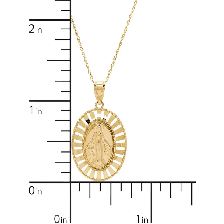 Brilliance Fine Jewelry 10K Yellow Gold Mary in Oval Pendant