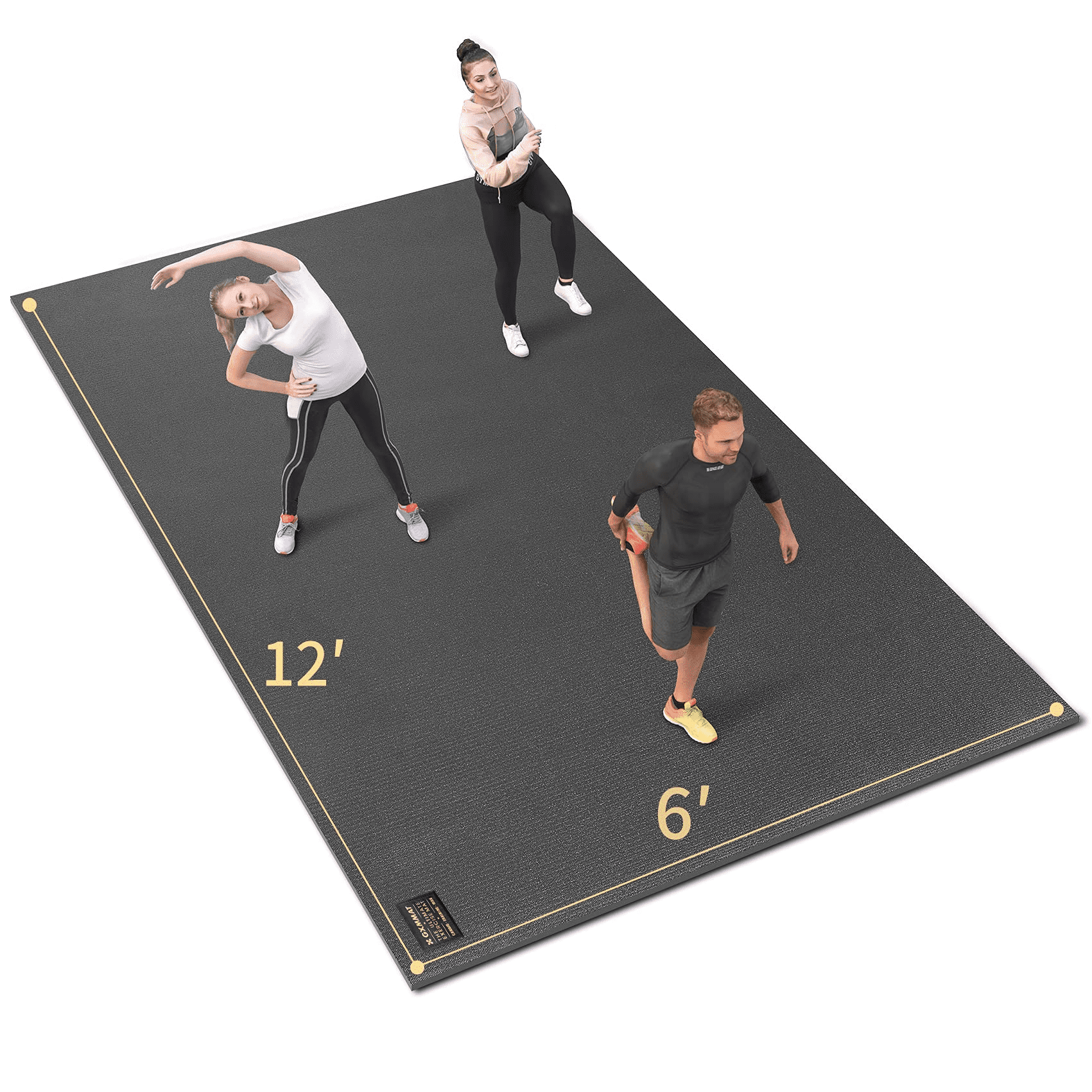 Premium Extra Large Exercise Mat 12' x 6' x 1/4