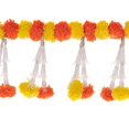 thumbnail image 2 of Artificial Marigold Flowers Garlands Door Toran with White Flower Set / Decorative Door Hanging Bandanwar for Indian Festival decoration (Yellow & Orange ) (Size:- 32”long), 2 of 4