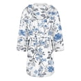 thumbnail image 4 of Plus Size Robe for Women Fuzzy Loungewear Oversized Warm Women's Robes Bath Womens Bathrobe Blue1, 4 of 5