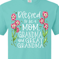 thumbnail image 4 of Inktastic Blessed to Be a Mom, Grandma, and Great Grandma Pink Flowers T-Shirt, 4 of 5