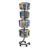 Wire Rotary Display Racks, 32 Compartments, 15w x 15d x 60h, Charcoal