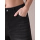 thumbnail image 5 of Pantalones de mezclilla anchos de mujer de carga de cintura alta casuales con bolsillos L negros, 5 of 5