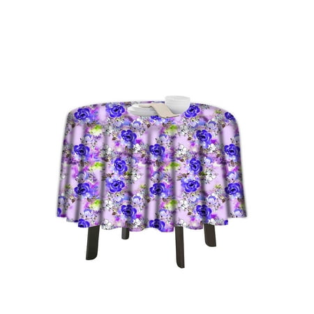 

eloria Floral Printed Round Table Cloth Resistant Washable Decorative Table Cover for Dining Table