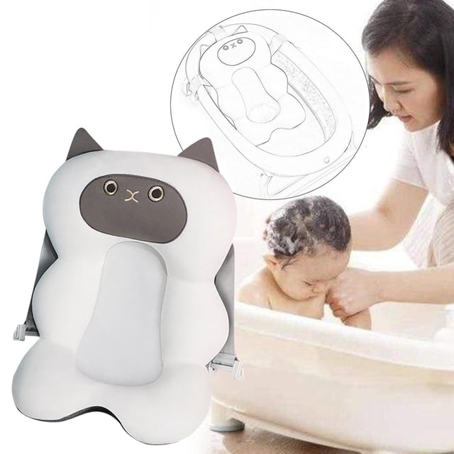 Cojín de baño para bebé, bañista flotante, ducha, soporte portátil, alfombrilla de malla transpirable ajustable, almohadilla de soporte para asiento A CUTICAT Cojín de baño