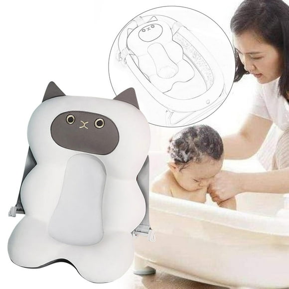 Cojín de baño para bebé, bañista flotante, ducha, soporte portátil, alfombrilla de malla transpirable ajustable, almohadilla de soporte para asiento A CUTICAT Cojín de baño