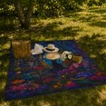 thumbnail image 7 of Black Cat In A Moonlit Flower Conservatory, Cozy Flannel Blanket with Luminous Fantasy Painting Print, Housewarming Gift for Magical Cat Garden Lovers, Home Decor for Bedroom and Living Room, 7 of 7