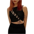 thumbnail image 1 of Pompotops Womens Sexy Tops Solid Color Tank Top Sexy Tight Navel Crop Top, 1 of 9