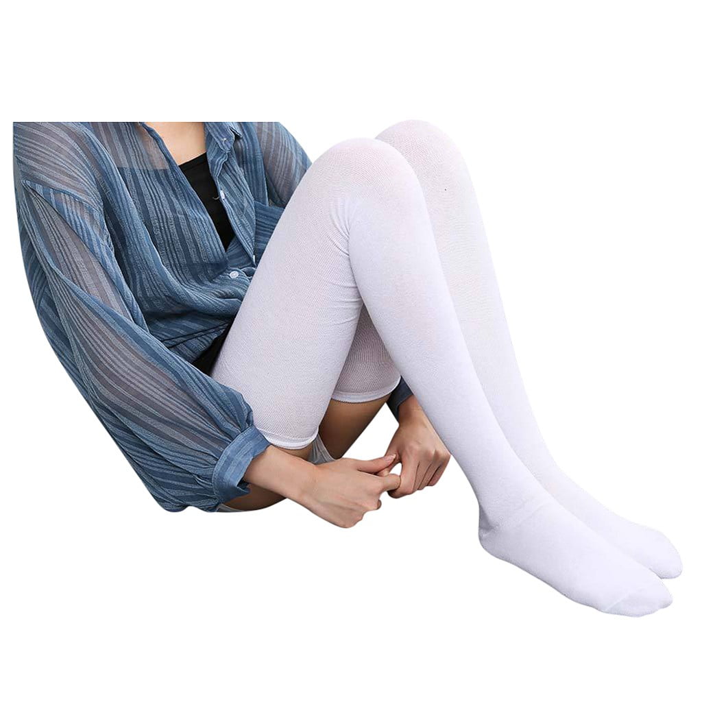 Women Girls Fashion Solid Knee Socks Stockings Silk stockings