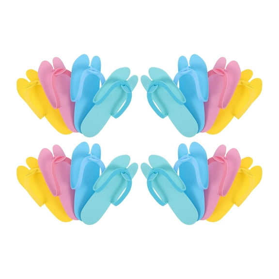 Hemoton 8 Pairs of Colorful Disposable Slippers for Salon Spa and Bathing Multi-Functional Flip-Flops for Home and Travel Comfortable Footwear
