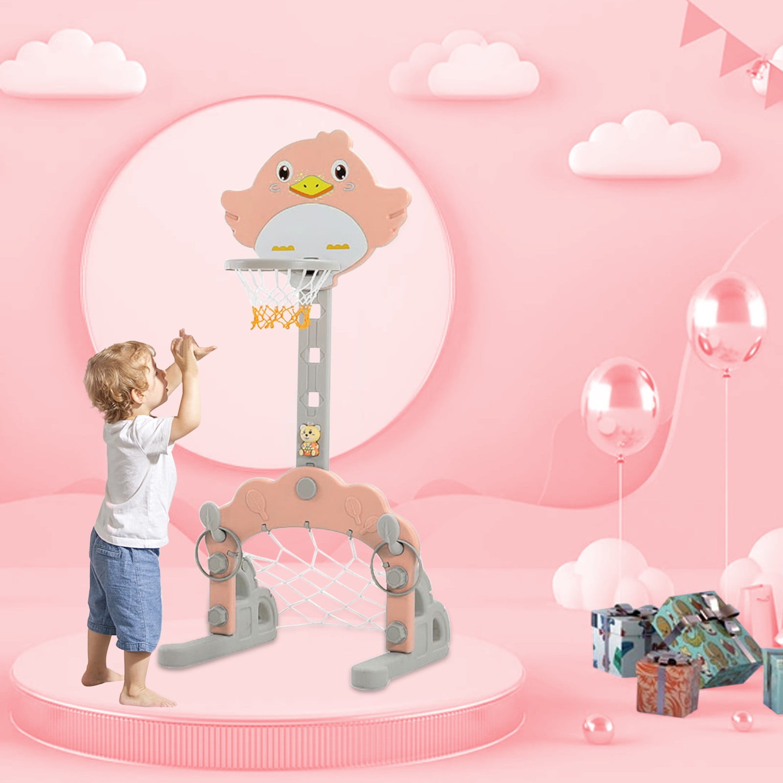 Toddler Sports Center Basketball Ring, Football Goal, Throwing Ring