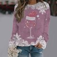 thumbnail image 2 of OJinShaWanO Pull Col Roulé Femme Noël Décontracté Col Rond Manches Longues Sweat-Shirt avec Imprimé Velours Double Face, 2 of 4