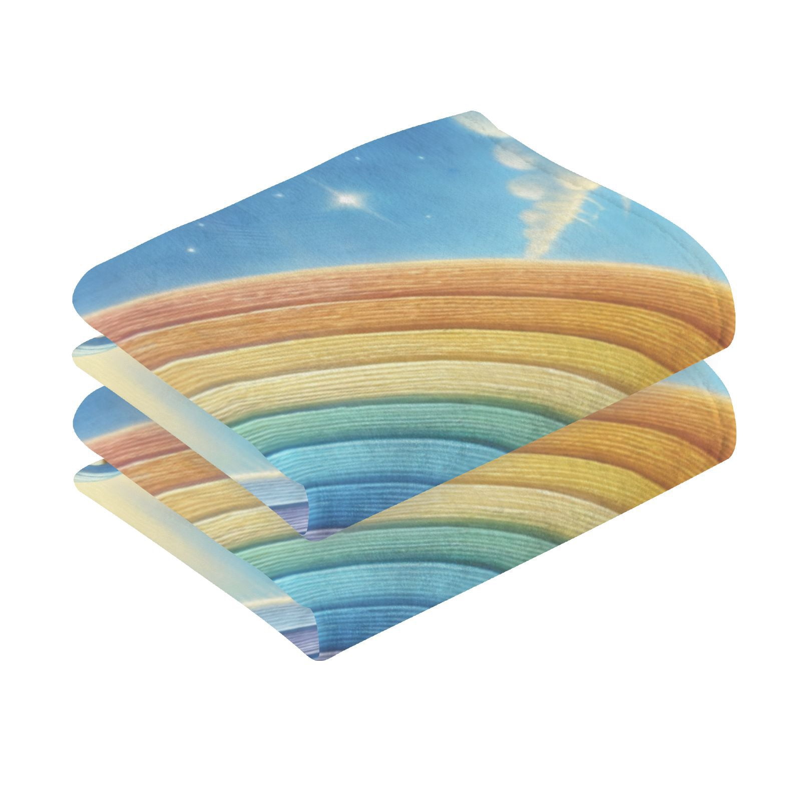 Key Rainbow Hand Towels Cotton Bath Towels Large Face Towels Absorbent for Bathroom 2 Packs