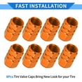thumbnail image 7 of 8 Pcs Tire Valve Stem Caps, 10x17MM Car Wheel Valve Cap Universal for Car Bike Motorcycle Anti Crash Aluminum Alloy Orange Tyre Valve Stem Cover Valve Dust Cap Tire Valve Cap, 7 of 7