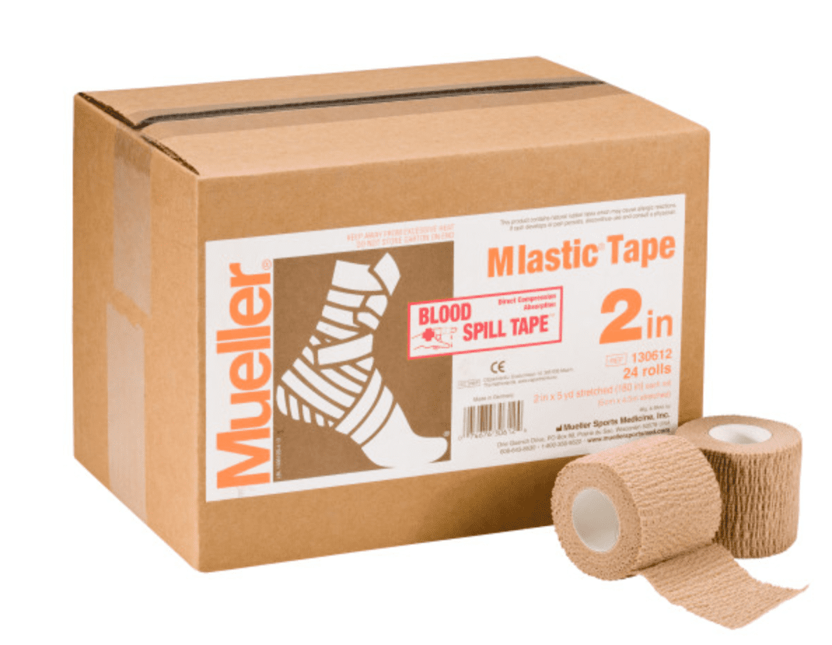 Mueller Mlastic Tape, 2in x 5 yds stretched (24 rolls/cs)