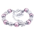 thumbnail image 4 of Guardurnaity Hermosa de bolas de diamantes de imitación hecha a mano en forma de corazón cadenas de bricolaje elegante brazalete de amistad para Rosado 10Conjunto, 4 of 6