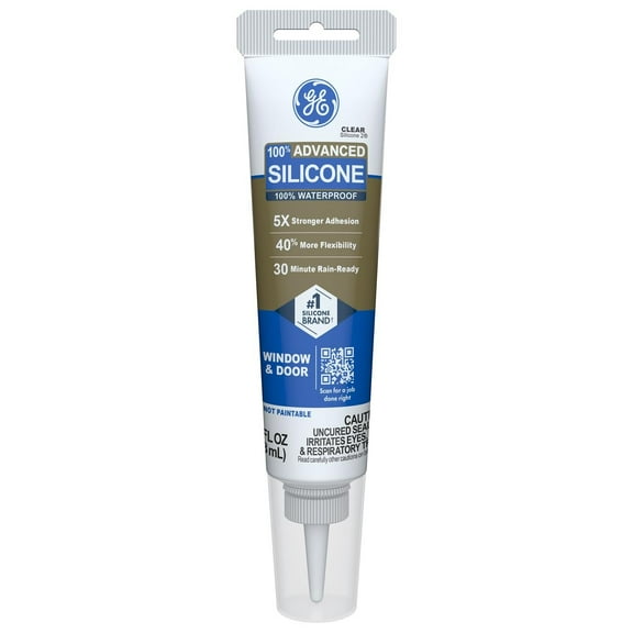 GE Advanced Silicone, Clear Industrial Sealant, 2.8 fl oz