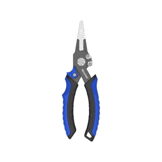 P-Line Adaro 7.5-Inch Aluminum Pliers – Tungsten Carbide Braid Cutters, Coated Carbon Steel Jaws, With Cordura Pouch & Nylon Lanyard, For Saltwater Anglers