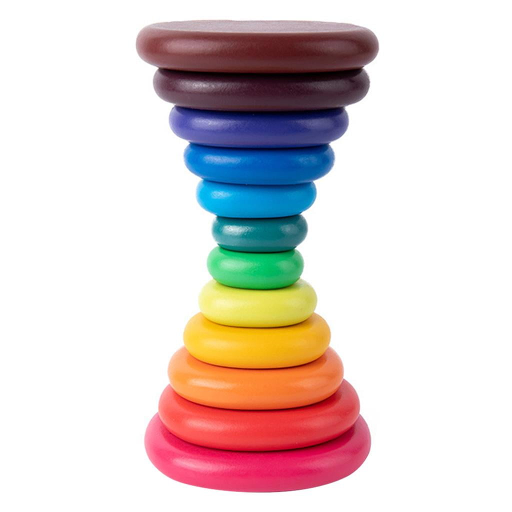 Wood Stacking Block Fine Motor Skill Stacker for Boy and Girl Early