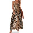 thumbnail image 1 of Vestido de piel de serpiente azul con estampado animal, elegante vestido largo con escote en V, estilo bohemio para playa, vestidos largos con tirantes, estilo urbano, vestido oversize, 1 of 7