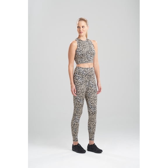 JOSIE NATORI Getaway Animal-Print Leggings, Natural Brown, Medium