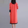 thumbnail image 5 of Ygbgbb Women's Loose Patchwork Solid Color High Neck Long Sleeved Dress (Red,XL), 5 of 9