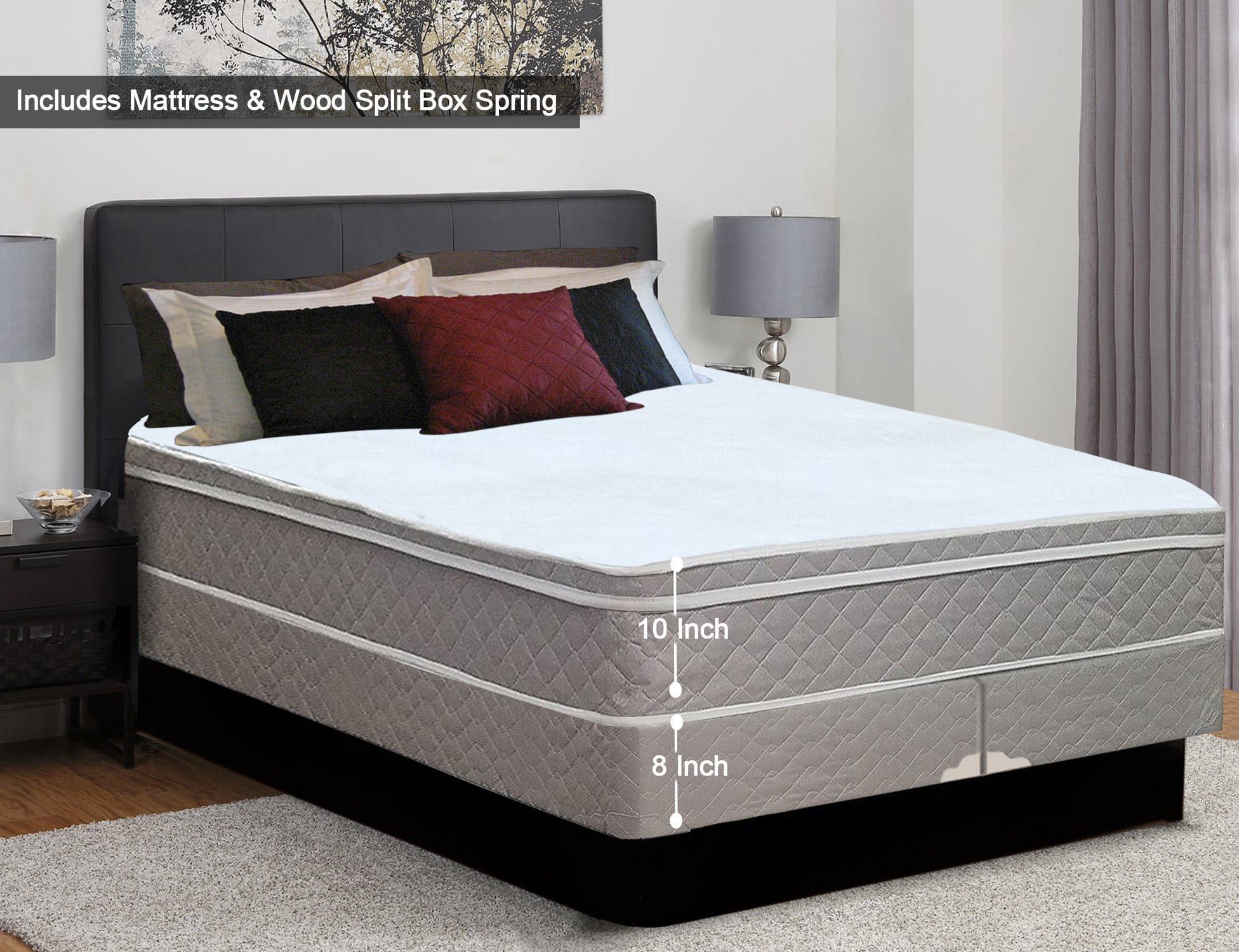 Continental Sleep Hollywood Collection 9-Inch Fully Assembled Othopedic Mattress and Box Spring Twin X-Large