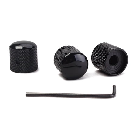 BESTYASH 4pcs Metal Bass Knobs Black for Volume Control in Performance