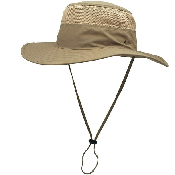 Wekity Men's Sun Hat Upf 50+ Wide Brim Bucket Hat Windproof Fishing Hats
