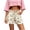 White, variant on Womens Polka Dot Print Denim Shorts Braided Drawstring Dual Large Patch Pockets Frayed Raw Hem Button Zipper Fly High Waist Casual Summer Bottoms