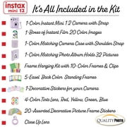 Fujifilm Instax Mini 12 Instant Camera with Case, 20 Fuji Films, Decoration Stickers, Frames, Photo Album and More Accessory kit (Lilac Purple)