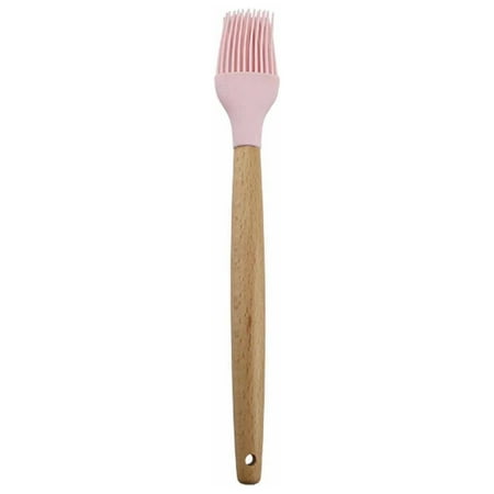 

Blukids Silicone Cooking Utensils Wooden Handle Pink Non-Stick Cookware Heat Resistant Kitchen Utensil Spatula Slotted & Solid Spoon Soup Ladle Slotted Turner and Spaghetti Server(G)