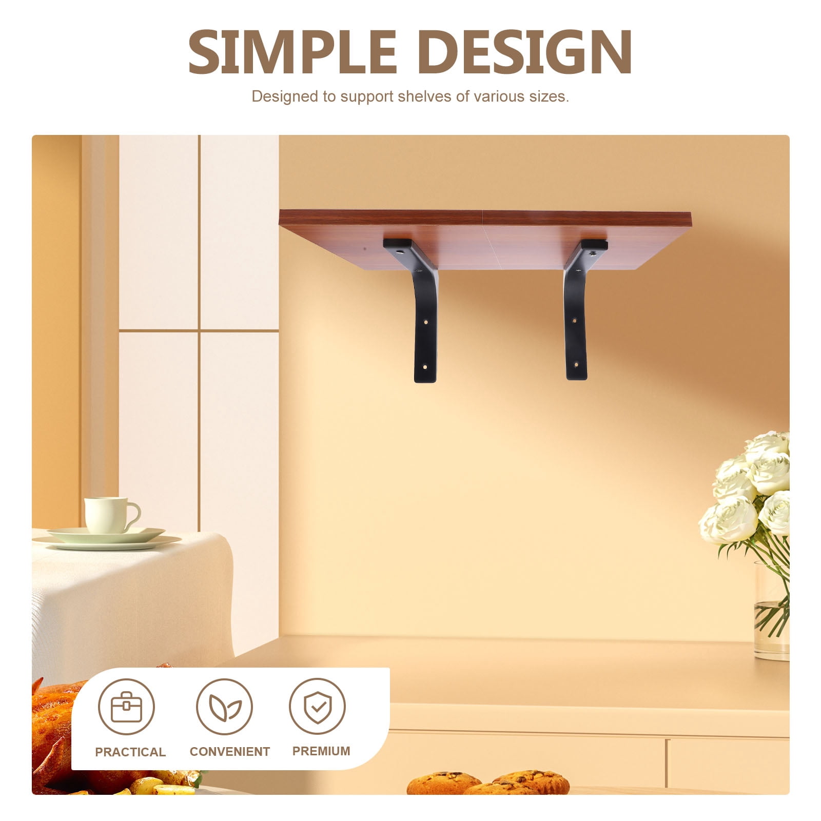 MLINS Floating Shelves for Wall Shelf Brackets Wooden Wall Rack 40.00X25.00X1.50CM