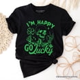 thumbnail image 6 of Happy Go Lucky Clover Skeleton St Patrick&rsquo;s Day T-Shirt, Green Shamrock Vintage Tee, 6 of 6