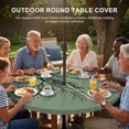 thumbnail image 3 of Round Outdoor Tablecloth with Umbrella Hole and Zipper, Green Black Branches Tablecloth with Elastic Waterproof, Botanical Dead Tree Birds Patio Table Covers for 45" - 54" Picnic Pool Tables, 3 of 9