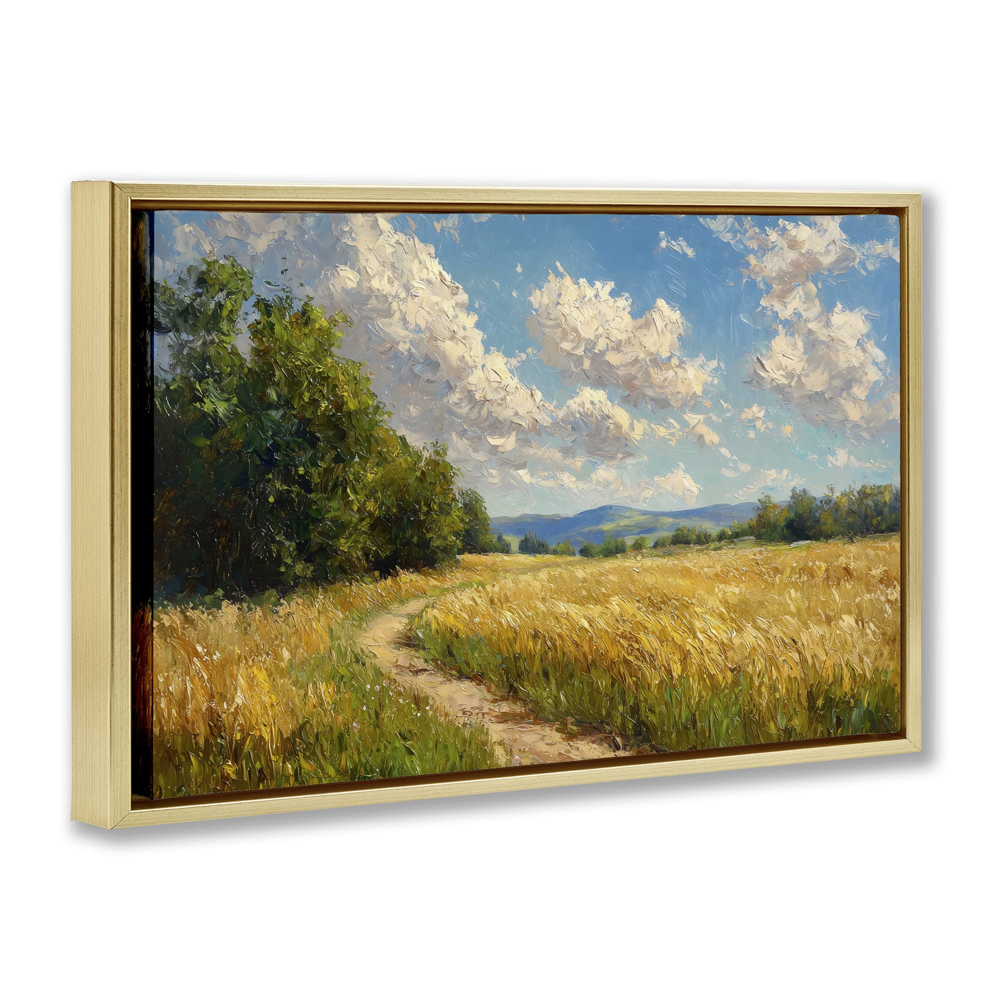 Stupell Industries Winding Path Through Wheat Field Gold Framed Floater Canvas Wall Art, design by Creative Studio