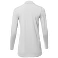 thumbnail image 3 of A2Y Women's Basic Solid Soft Cotton Long Sleeve Mock Neck Top Shirts White 2XL, 3 of 5