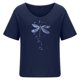 thumbnail image 4 of Camisas sexy para mujer Cuello redondo Manga corta Tops Impreso Blusa regular Fridja zx2063, 4 of 5