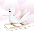 thumbnail image 3 of Qaba Soft Warm Kids Rocking Horse Child Plush Ride On Toy Swan Style Playtime with Lullaby Song White, 3 of 10