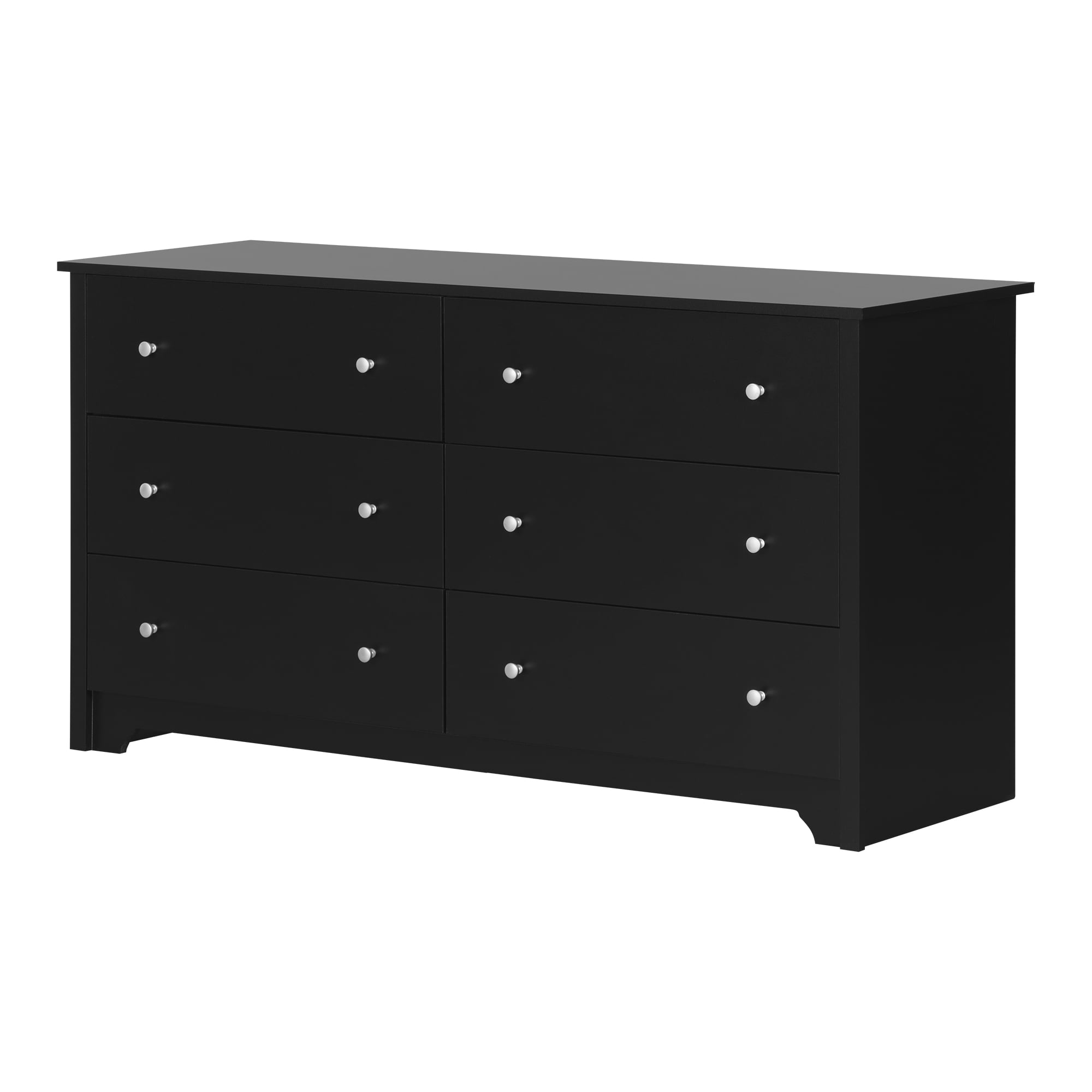 South Shore Vito 6-Drawer Dresser for Adult, in Pure Black