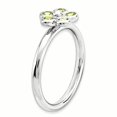 thumbnail image 3 of 925 Sterling Silver Peridot Flower Stackable Ring Stone Gemstone Birthstone August, 3 of 8