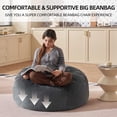 thumbnail image 3 of Bean Bag Chair 3FT,  Large Memory Foam Filled Chair for Adults and Teens, Soft Sofa with Removable Flannel Cover, Round Couch for Living Room Bedroom College Dorm, 3 of 7