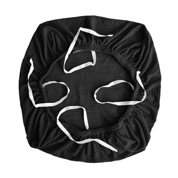 Funda para silla de oficina, funda para asiento de silla, extraíble, fácil de colocar, elástica para comedor. Negro
