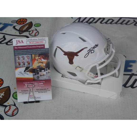 Jonathan Brooks signed autographed Texas Longhorns UT mini speed helmet JSA COA