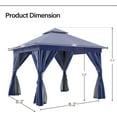 thumbnail image 2 of 10'x10' Patio Gazebo Pergola Style, Hardtop Grade Outdoor Gazebo Gazebo Canopy Semi-Permanent Heavy Duty with Double Roofs, Mosquito Netting, Privacy Screens for Backyard, Navy Blue, 2 of 9