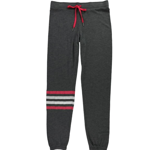 P.J. Salvage Womens Striped Pajama Jogger Pants, Grey, Medium