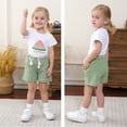 thumbnail image 4 of Younger Tree Baby Girl Summer Clothes Outfits Toddler Short Sleeve T-Shirt Shorts 2pcs Set for 6 Years, 4 of 7