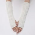 thumbnail image 3 of Kukuzhu Arm Warmers Y2K Rib Knit Arm Warmers Fingerless Grunge Gloves Gyaru Lolita Y2K Accessories Harajuku Arm Sleeves, 3 of 5
